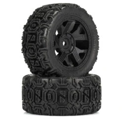 Duratrax 1/6 Warthog F/R 5.7" Monster Truck Tires MTD 24mm Black Ripper (2)