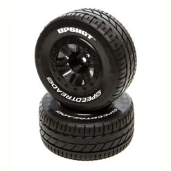 Duratrax SpeedTreads Upshot SC Tire Front Rear Black Mounted (2): Traxxas Slash/Rustler ECX 4X4