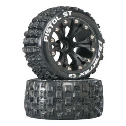 Duratrax Pistol ST 2.8" 2WD Mounted Front C2 Tires, Black (2)