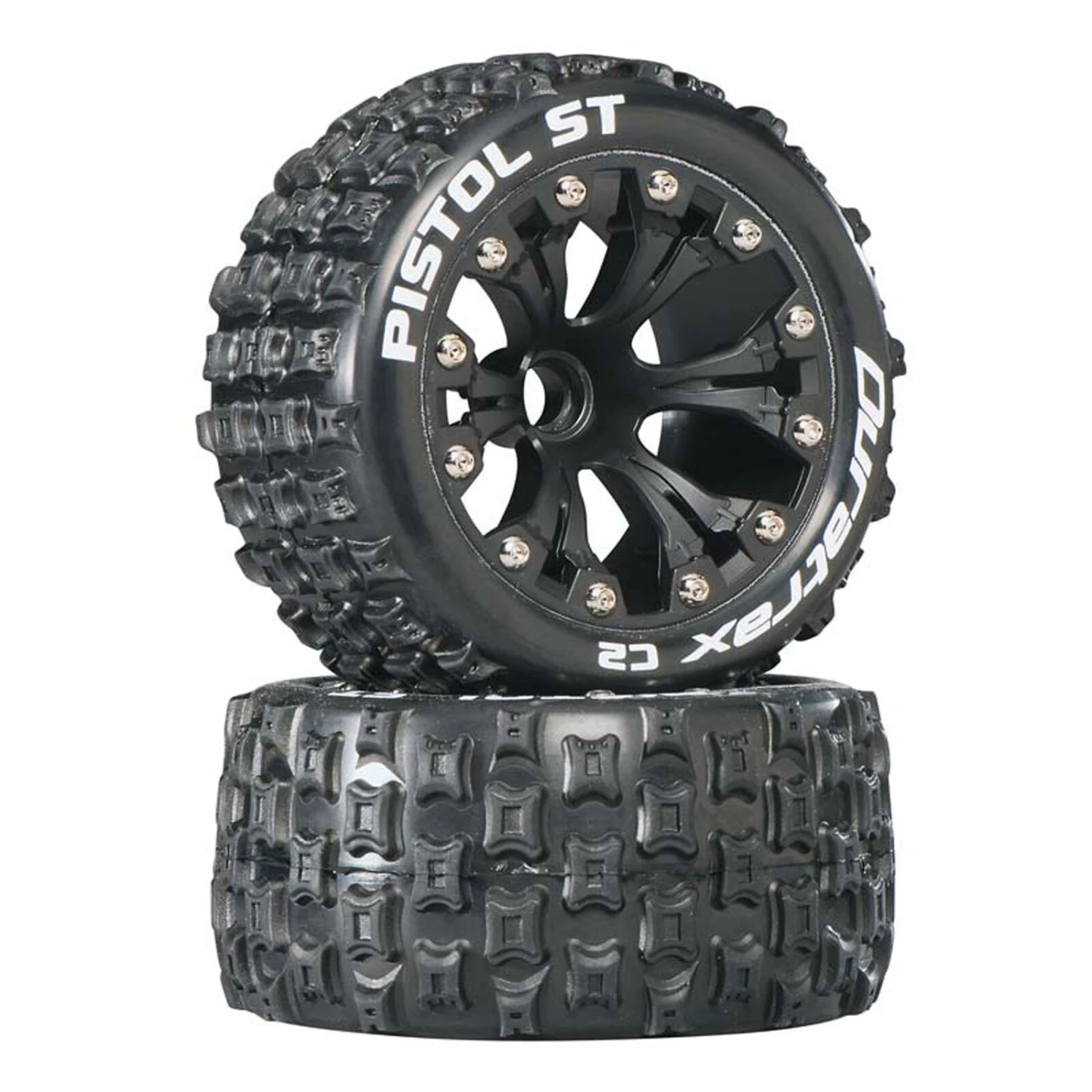 Duratrax Pistol ST 2.8" 2WD Mounted Front C2 Tires, Black (2) 3 Duratrax Pistol ST 2.8" 2WD Mounted Front C2 Tires, Black (2)