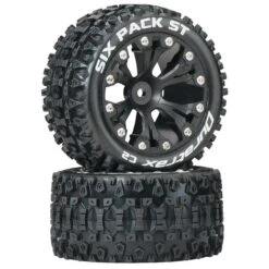 Duratrax Six Pack ST 2.8" 2WD Mounted Rear C2 Tires, Black (2)