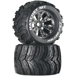 Duratrax Hatchet MT 3.8" Mounted 1/2" Offset Tires, Chrome (2)