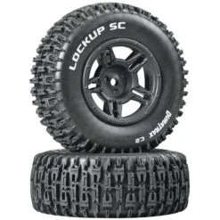 Duratrax Lockup SC Tire C2 Mounted Black Rear: Slash (2)