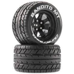 Duratrax Bandito MT 2.8 Mounted Tires,Black 14mm Hex (2)