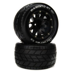 Duratrax Bandito MT Belted 2.8" Mounted Front/Rear Tires, 14mm Black (2)