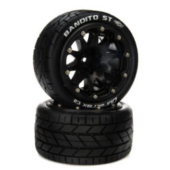 Duratrax Bandito ST Belted 2.8" Mounted Front/Rear Tires, 14mm Black (2)