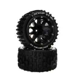Duratrax Lockup ST Belted 2.8" Mounted Front/Rear Tires, 14mm Black (2)