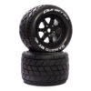 Duratrax Bandito MT Belt 3.8" Mounted Front/Rear Tires 0 Offset 17mm, Black (2)