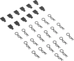 DTXC2650 - 1/10 Body Clips (20) W/Rubber Pull Tabs (12) By DURATRAX @ Great Hobbies