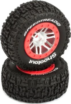 DTXC2947 - Speedtreads Shootout SC Mntd Slash Re/4x4 F/R (2) By DURATRAX @ Great Hobbies