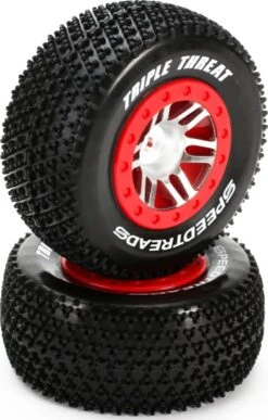 DTXC2950 - Speedtreads Triple Threat SC Mntd Slash Re/4x4 F/R (2) By DURATRAX @ Great Hobbies