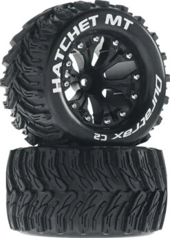 DTXC3528 - Hatchet MT 2.8" Mounted Offset Black (2) By DURATRAX @ Great Hobbies