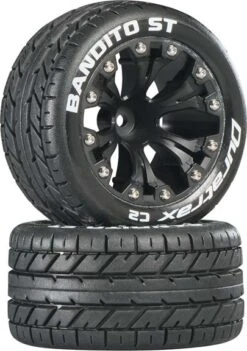 DTXC3540 - Bandito ST 2.8" Truck 2WD Mounted Fr C2 Black (2) By DURATRAX @ Great Hobbies