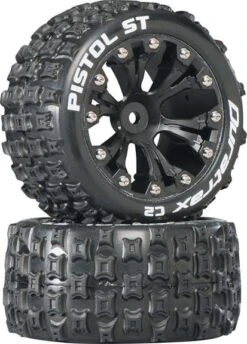 DTXC3554 - Pistol ST 2.8" Truck 2WD Mntd Rear C2 Blk (2) By DURATRAX @ Great Hobbies