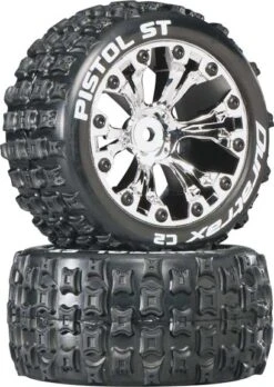 DTXC3555 - Pistol ST 2.8" Truck 2WD Mntd Rear C2 Chr (2) By DURATRAX @ Great Hobbies