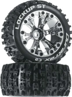 DTXC3569 - Lockup ST 2.8" Mounted Offset Chrome (2) By DURATRAX @ Great Hobbies