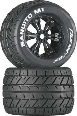 DTXC3574 - Bandito MT 3.8" Mounted Black (2) By DURATRAX @ Great Hobbies