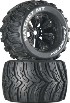 DTXC3588 - Hatchet MT 3.8" Mounted 1/2" Offset Black (2) By DURATRAX @ Great Hobbies