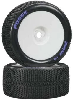 DTXC3665 - Posse 1/8 Truggy Tire C2 Mntd Zero Offset Wht ( By DURATRAX @ Great Hobbies