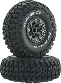DTXC4039 - Scaler CR C3 Mounted 2.2" Crawler Black Chrome (2) By DURATRAX @ Great Hobbies
