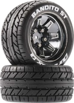 DTXC5201 - Bandito ST 2.8" Mounted Blck Chrome 14mm Hex (2) By DURATRAX @ Great Hobbies