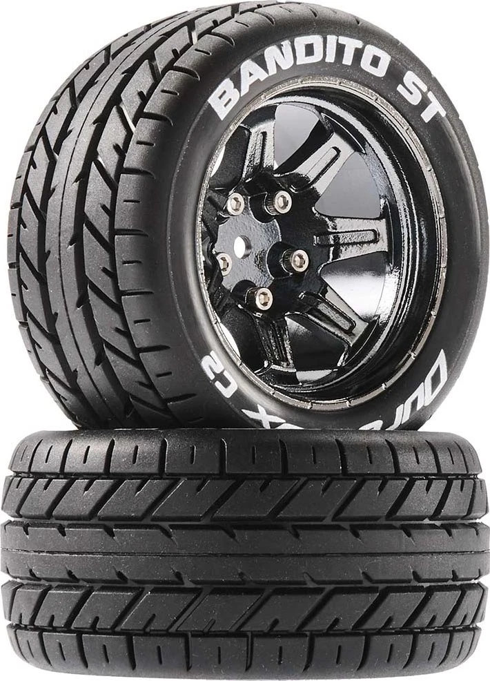 DTXC5201 - Bandito ST 2.8" Mounted Blck Chrome 14mm Hex (2) By DURATRAX @ Great Hobbies 3 DTXC5201 - Bandito ST 2.8" Mounted Blck Chrome 14mm Hex (2) By DURATRAX @ Great Hobbies
