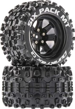 DTXC5256 - Six Pack MT 2.8" Mounted Black 14mm Hex (2) By DURATRAX @ Great Hobbies