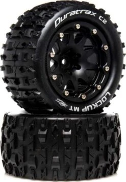 DTXC5518 - Lockup MT Belted 2.8 Mounted F/R 0.5-Offset Black (2) By DURATRAX @ Great Hobbies