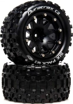 DTXC5520 - Six Pack MT Belted 2.8 Mounted F/R 0.5-Offset Black (2) By DURATRAX @ Great Hobbies