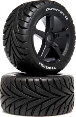 DTXC5570 - 1/8 Thrush Truggy Tire C2 Mounted 0-Offset (2) By DURATRAX @ Great Hobbies