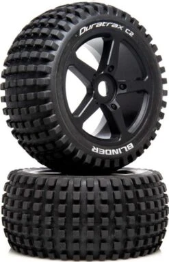 DTXC5571 - 1/8 Blinder Truggy Tire C2 Mounted 0-Offset (2) By DURATRAX @ Great Hobbies
