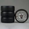 Duratrax Front/Rear Mounted 1/10 Slicks On 10-Spoke Chrome Wheels (4) -Duratrax Store duratrax dtx dtxc2804 01