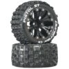Duratrax Pistol ST 2.8" Tires Mounted On 1/2" Offset C2 Black Wheels (2)