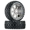 Duratrax Six-Pack C2 Mounted Buggy Spoke Tires, Chrome (2) -Duratrax Store duratrax dtx dtxc3605 01 1