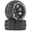 Duratrax Six-Pack ST 2.8 Mounted Tires, Black 14mm Hex (2)