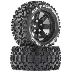 Duratrax Six-Pack ST 2.8 Mounted Tires, Black 14mm Hex (2)
