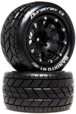 Duratrax Bandito MT Belted 2.8" 2WD Mounted Rear Tires, 0.5" Offset, Black (2)