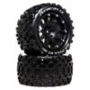 Duratrax Six Pack MT Belted 2.8" 2WD Mounted Rear Tires, 0 Offset, Black (2)