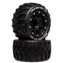 Duratrax Hatchet MT Belted 2.8 2WD Mounted Rear Tires, 0.5 Offset, Black (2)