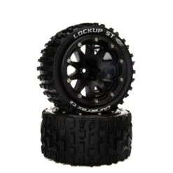 Duratrax Front/Rear Lockup ST Belted 2.8" Mounted Tires 14mm, Black (2)