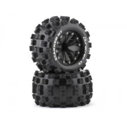 Duratrax Front/Rear Stakker MT 2.8 Mounted Wheels, C2, 0.5 Offset, Black (2)