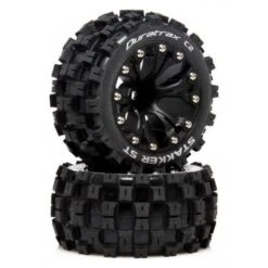 Duratrax Stakker ST Front/rear 2.8" Mounted C2 Wheels, 0.5" Offset, Black (2)
