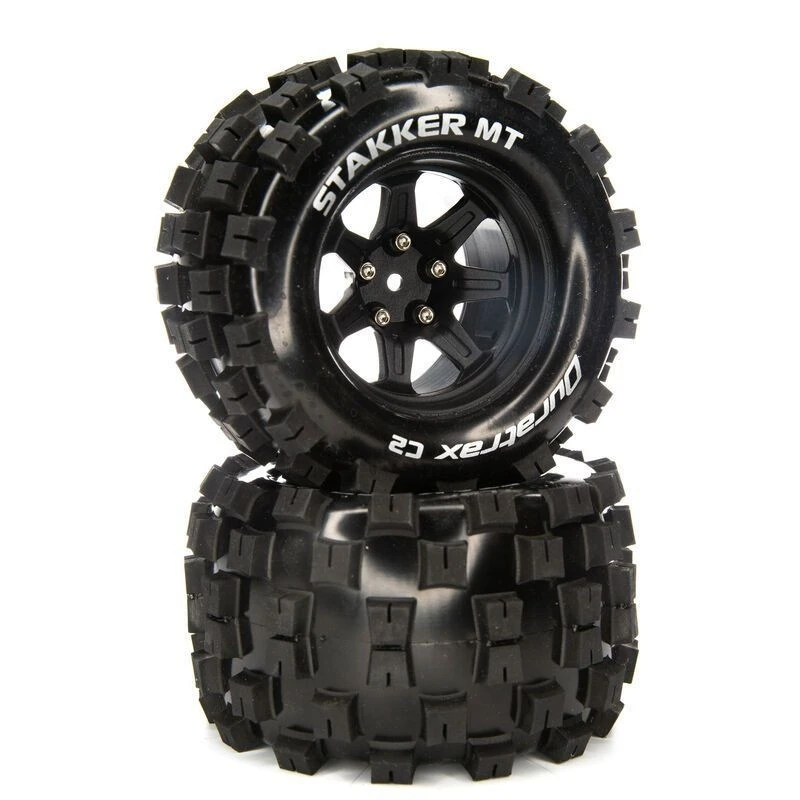 Duratrax Front/Rear Stakker MT 2.8" Mounted Tires, C2 14mm, Black (2) 3 Duratrax Front/Rear Stakker MT 2.8" Mounted Tires, C2 14mm, Black (2)