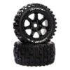 Duratrax Lockup X 1/5 Belted Mounted Wheels, Black (Kraton 8S) (2)