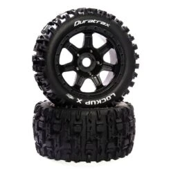 Duratrax Lockup X 1/5 Belted Mounted Wheels, Black (Kraton 8S) (2)