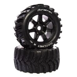 Duratrax Hatchet X Belted Mounted Black 24mm Wheels (Kraton 8S) (2)