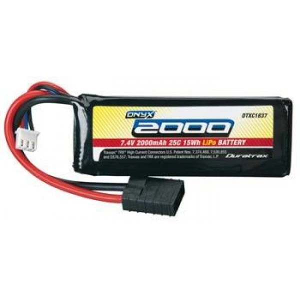 Duratrax LiPo Battery 2000mAh 25C 7.4V (2S) With Traxxas Connector 3 Duratrax LiPo Battery 2000mAh 25C 7.4V (2S) With Traxxas Connector