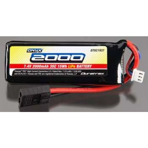 Duratrax LiPo Battery 2000mAh 35C 7.4V (2S) With Traxxas Connector 3 Duratrax LiPo Battery 2000mAh 35C 7.4V (2S) With Traxxas Connector