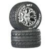 DuraTrax Bandito MT 1/10 2.8” Mounted MT Tires, Chrome Wheels, Foam Inserts, 1/2 Offset (2)