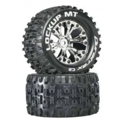 Duratrax 2.8" Lockup MT C2 Rear Mounted Tires & Wheels, Chrome (2)